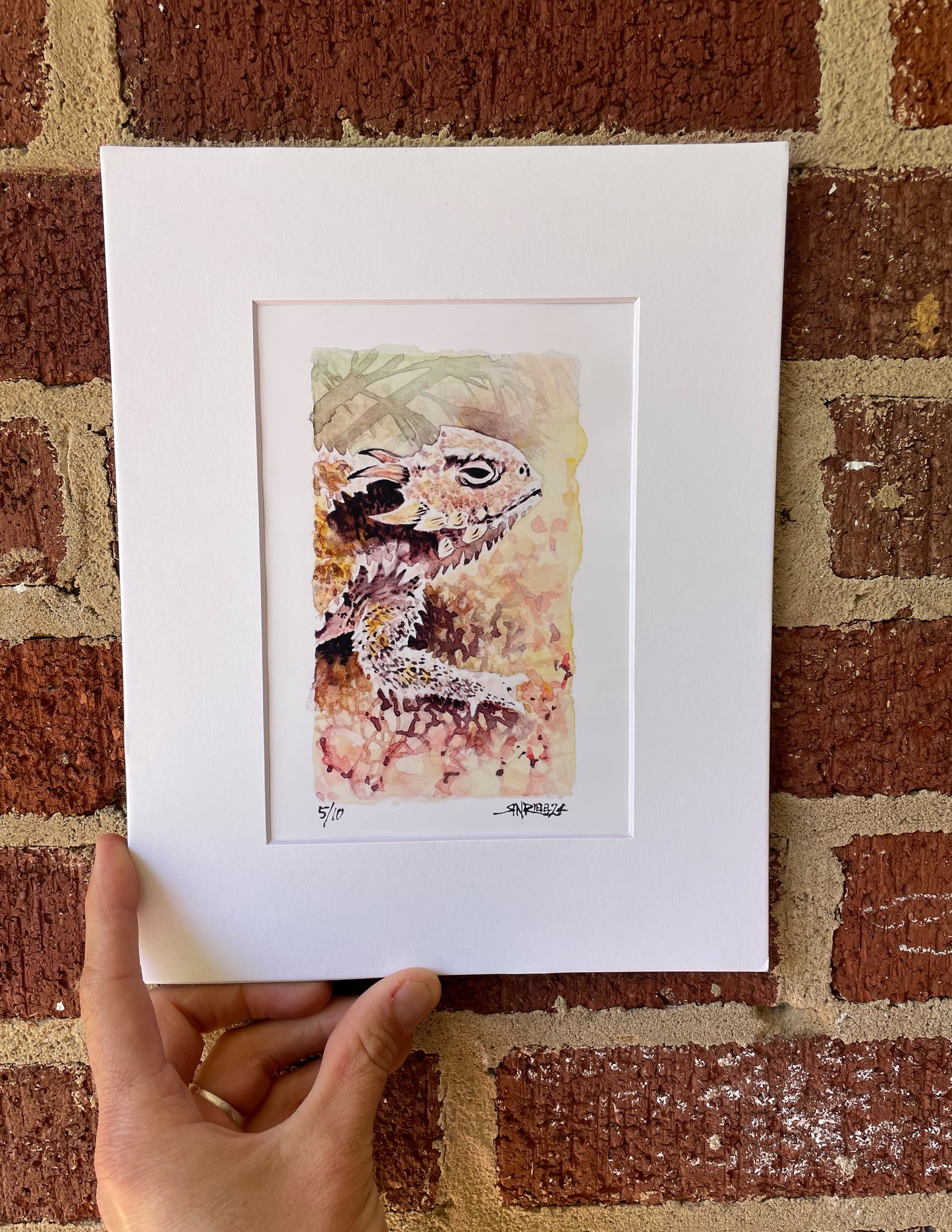 "Desert Life" - 8x10 Watercolor Print | Pacific Crest Trail Inspired Art | Horned Lizard Watercolor