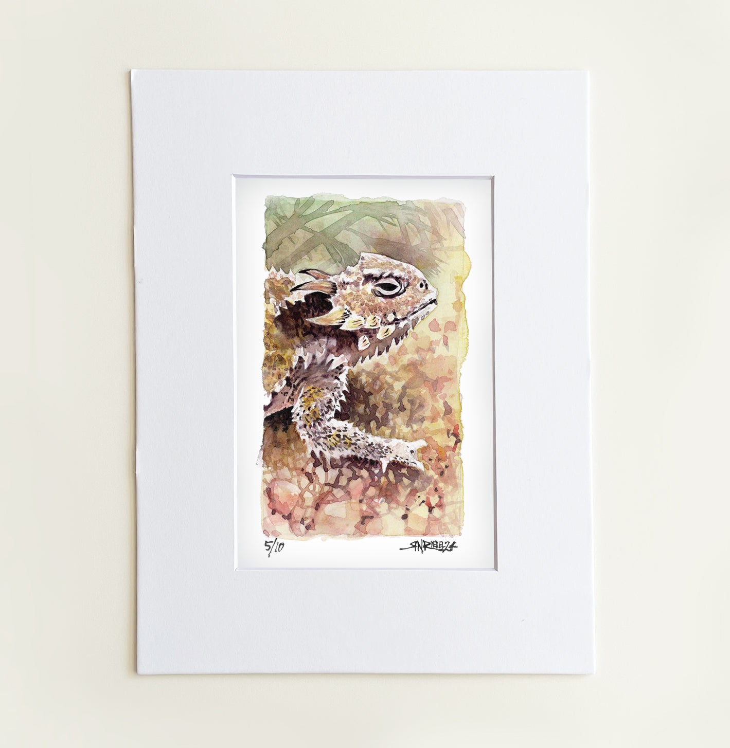 "Desert Life" - 8x10 Watercolor Print | Pacific Crest Trail Inspired Art | Horned Lizard Watercolor