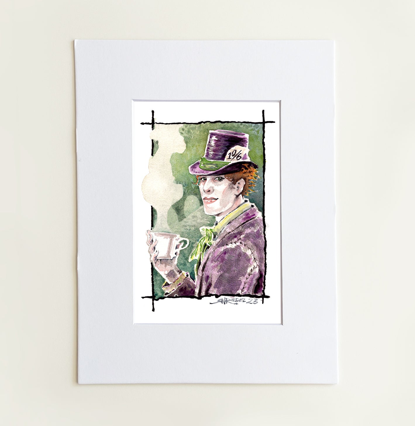 "Mad Hatter" 8x10 Watercolor Print | Watercolor Art Print – Hand-Painted | Alice in Wonderland Inspired Art
