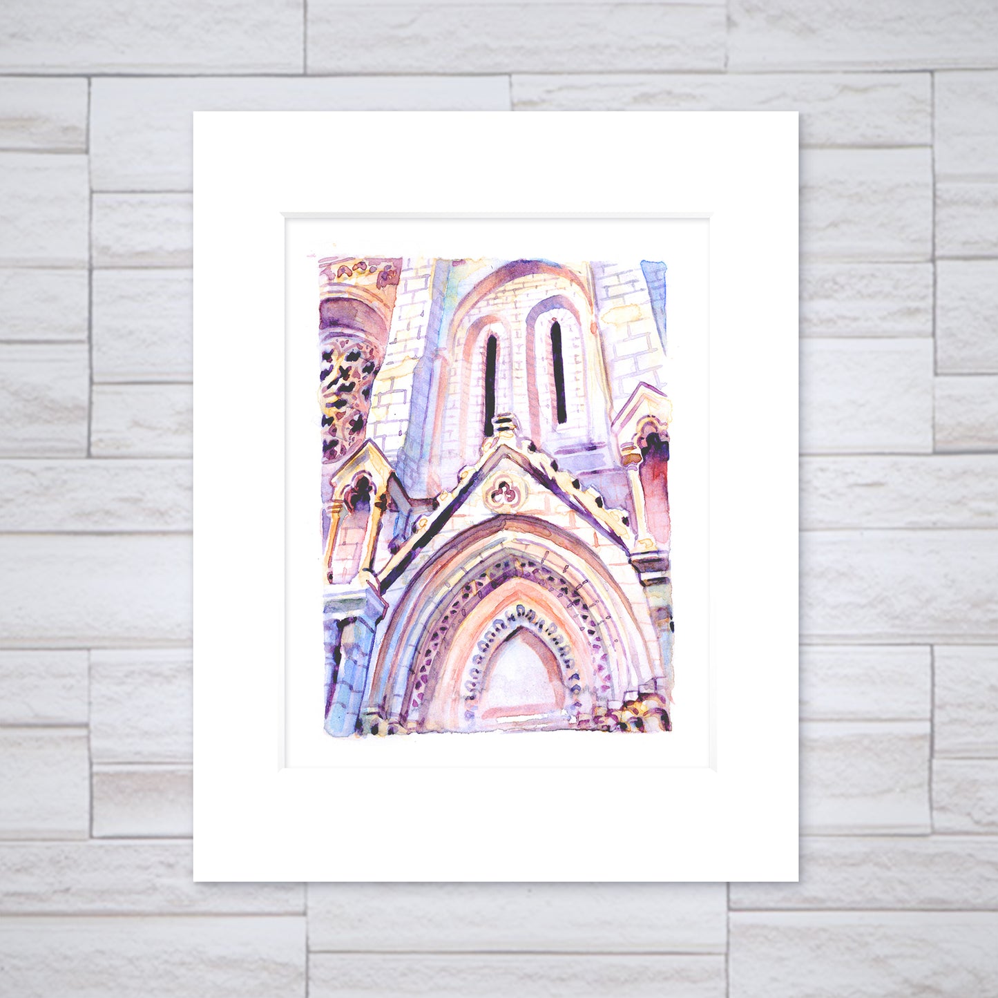 "Notre-Dame in Nice" - 11x14 Watercolor Print | Nice, France | France inspired Art