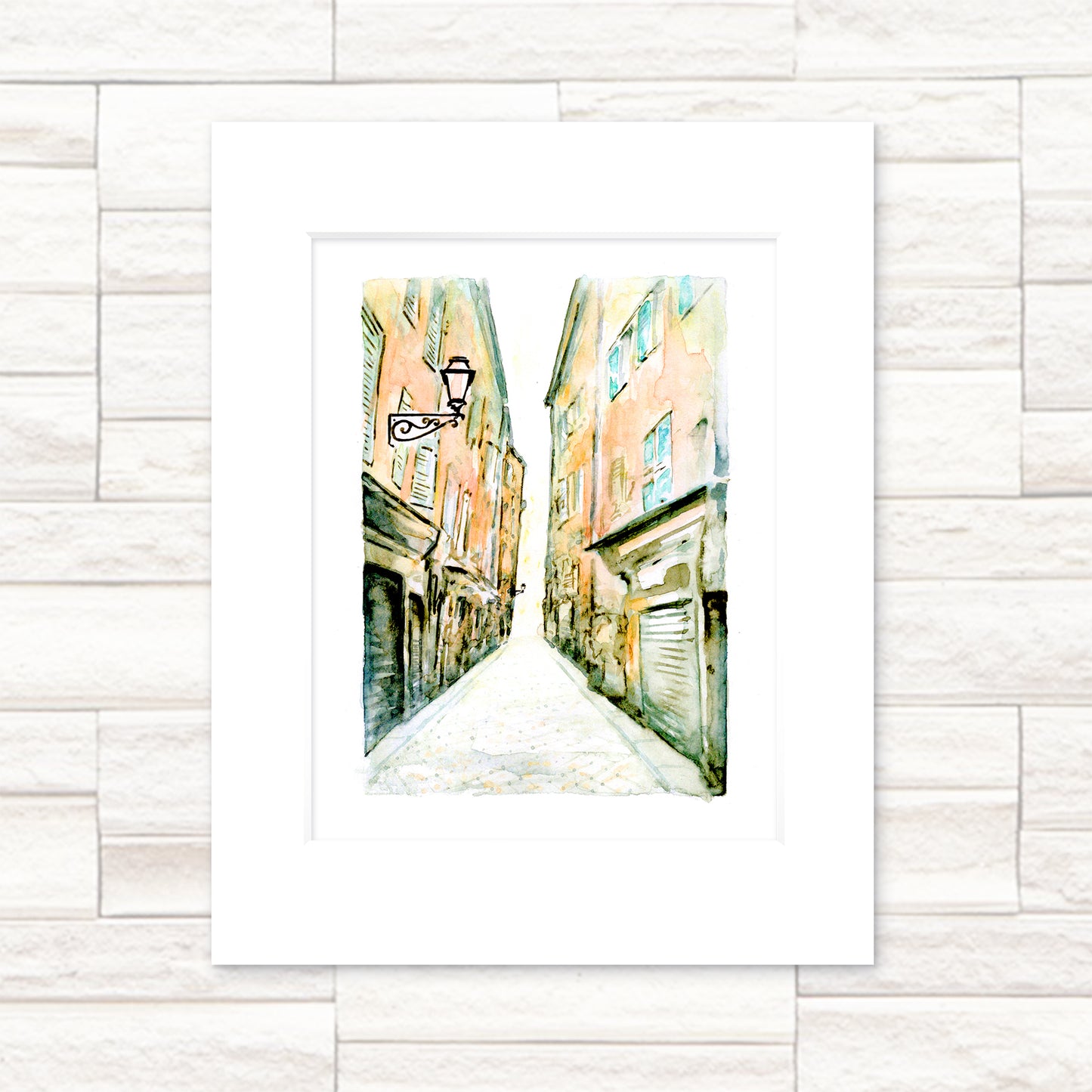 "Early Morning in Old Nice" - 11x14 Watercolor Print | Nice, France | France inspired Art