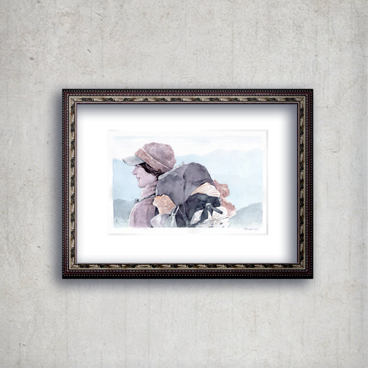 "Miles Ahead" - Artist's Original Watercolor | Appalachian Trail Thru Hikers Art