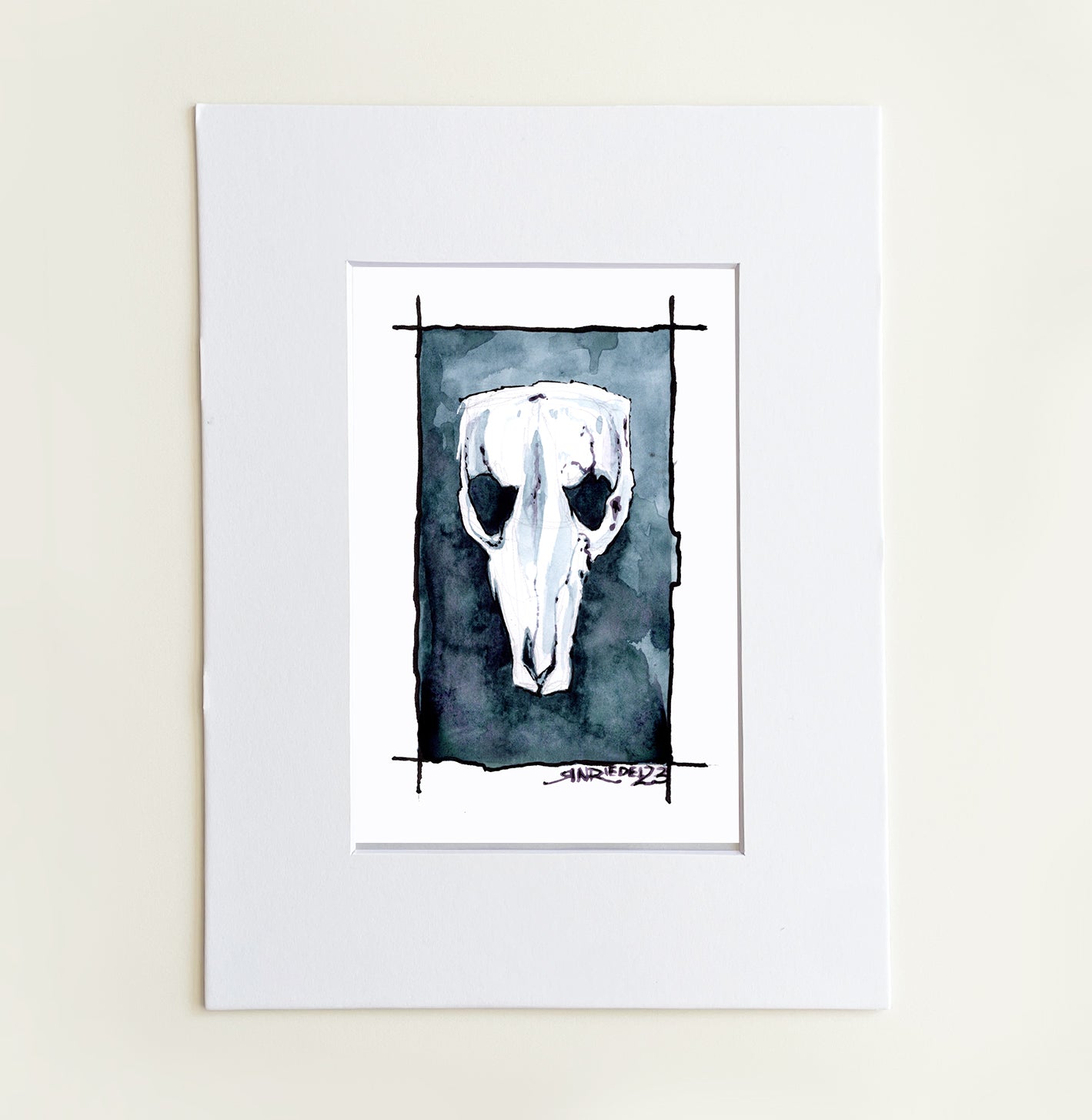 "Possum Skull" 8x10 Watercolor Print | Watercolor Art Print – Hand-Painted | Skull Artwork