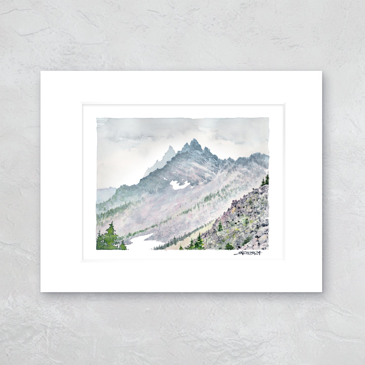 "Three Fingered Jack" - 11x14 Watercolor Print | Pacific Crest Trail Inspired Art