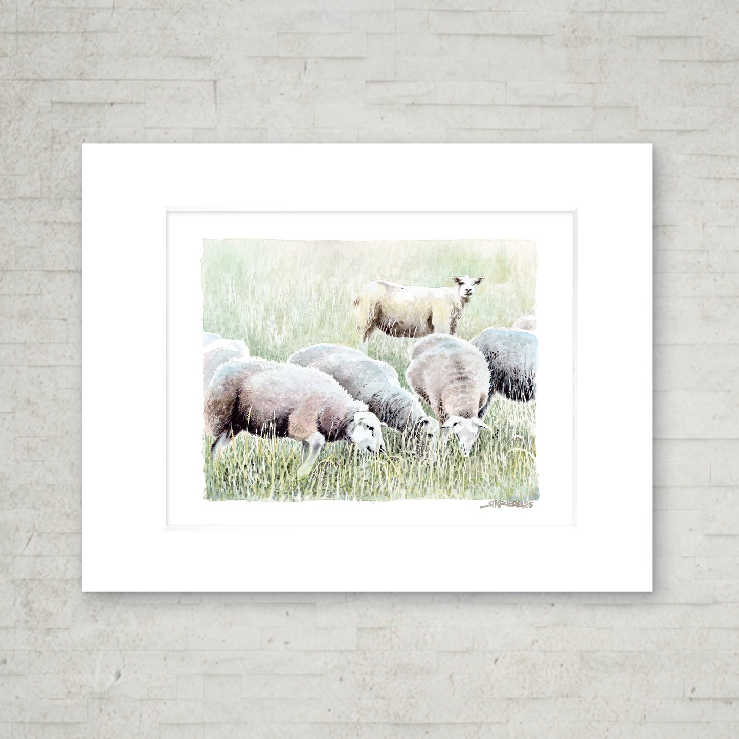 "Grazing Sheep" - 11x14 Watercolor Print | Appalachian Trail Inspired Artwork