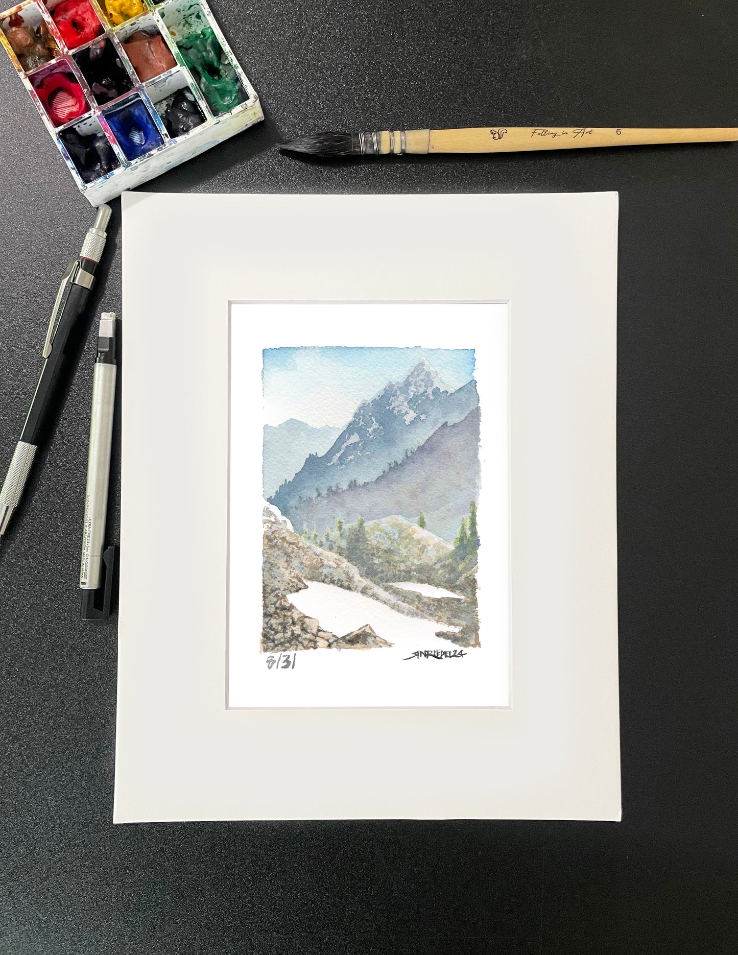 "Spider Glacier" - Watercolor Print - 8x10