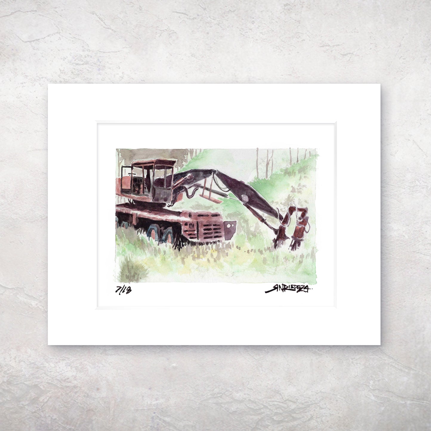 "Still Useful – Abandoned Tractor on the Reroute" - 11x14 Watercolor Print | Pacific Crest Trail Inspired Art