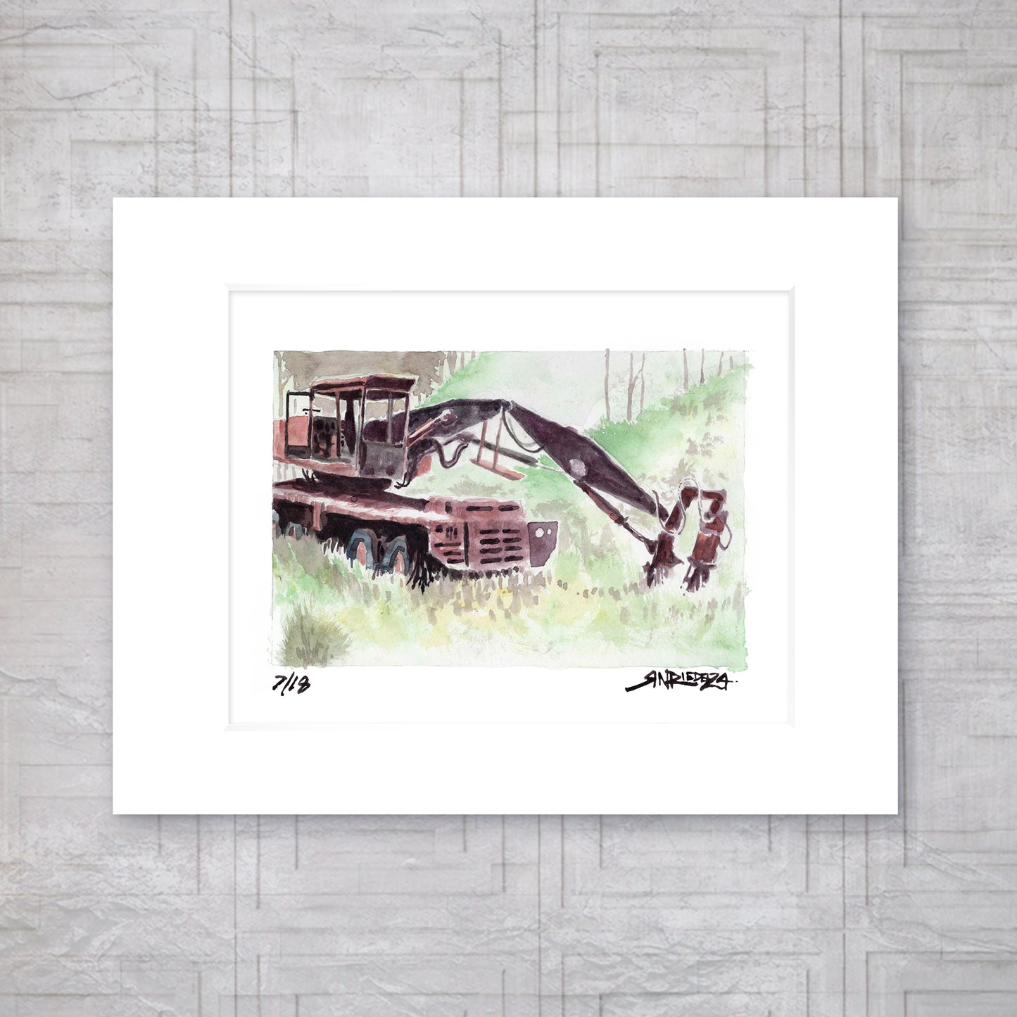 "Still Useful – Abandoned Tractor on the Reroute" - 11x14 Watercolor Print | Pacific Crest Trail Inspired Art
