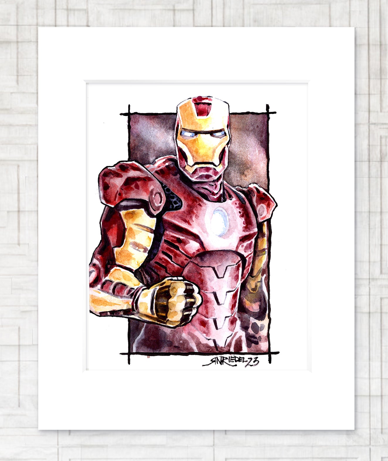"Iron Man" 8x10 Watercolor Print | Iron Man Watercolor Art Print – Hand-Painted Marvel Hero | Tony Stark Fan Art