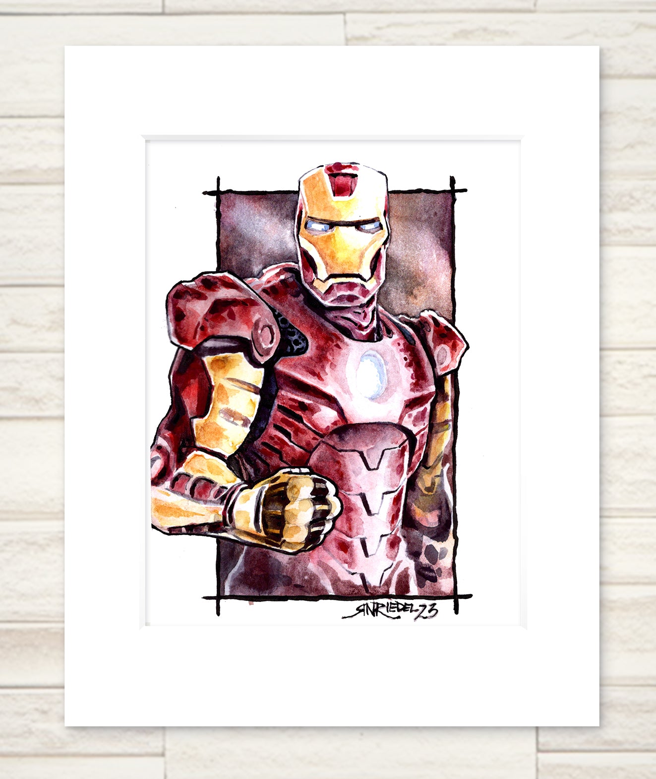 "Iron Man" 8x10 Watercolor Print | Iron Man Watercolor Art Print – Hand-Painted Marvel Hero | Tony Stark Fan Art