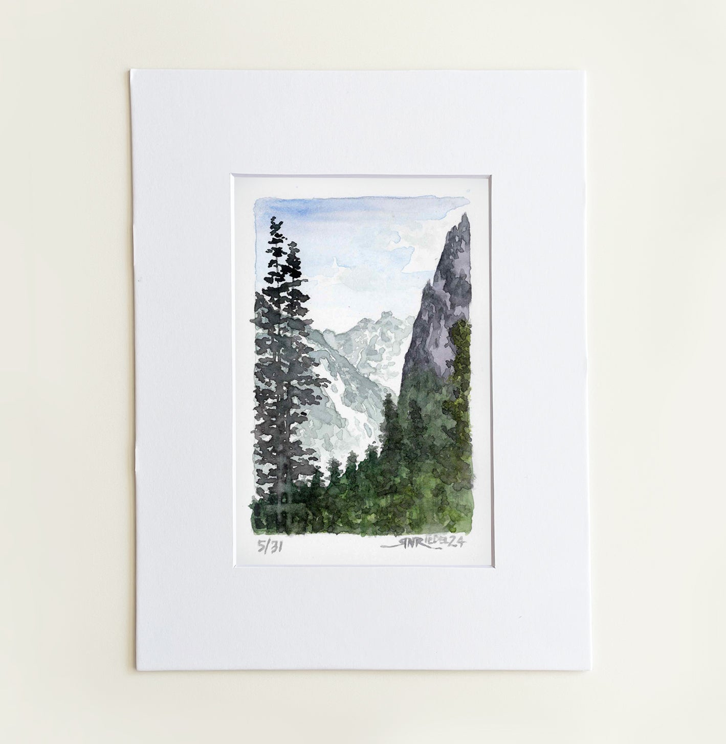 "View from Lone Pine" -Watercolor Print - 8x10