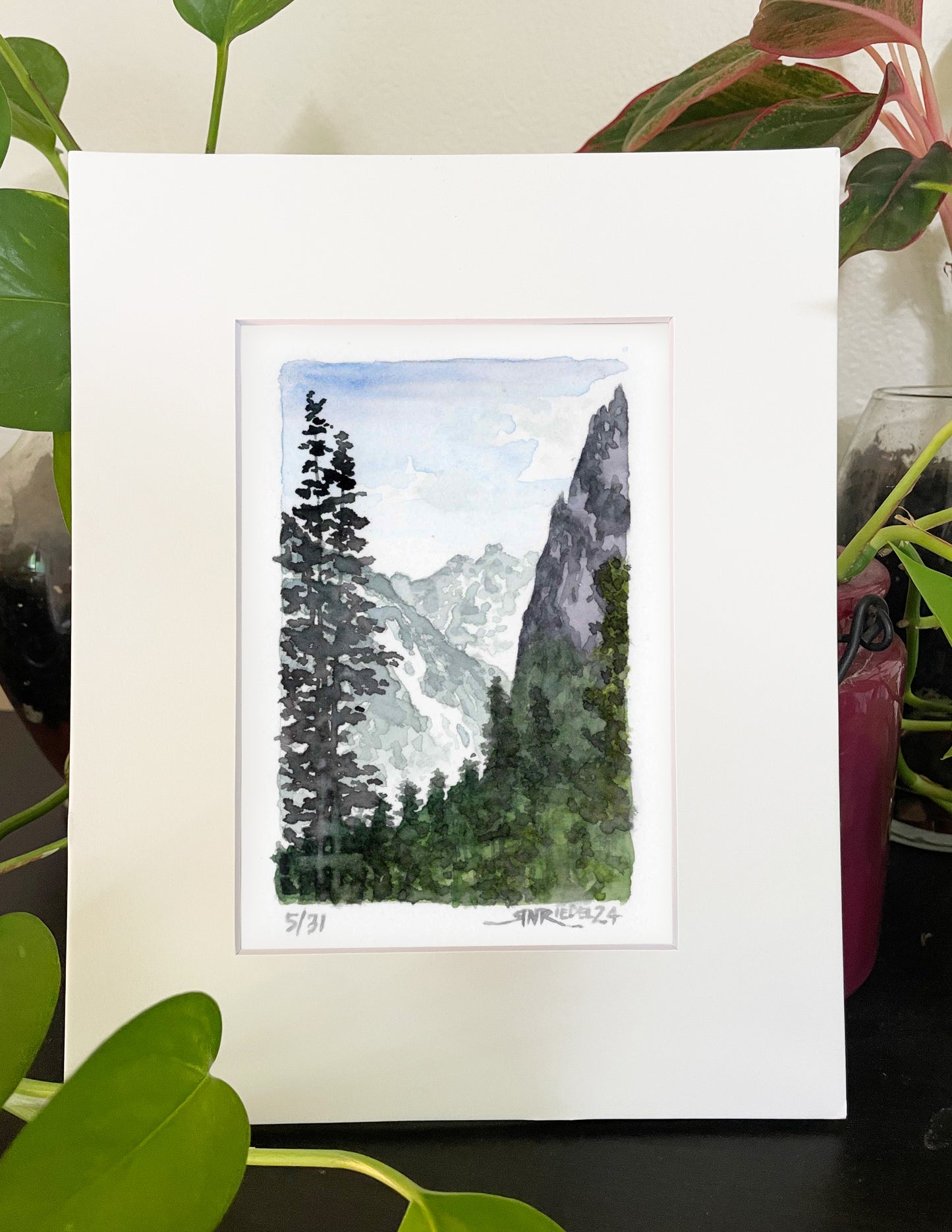 "View from Lone Pine" -Watercolor Print - 8x10