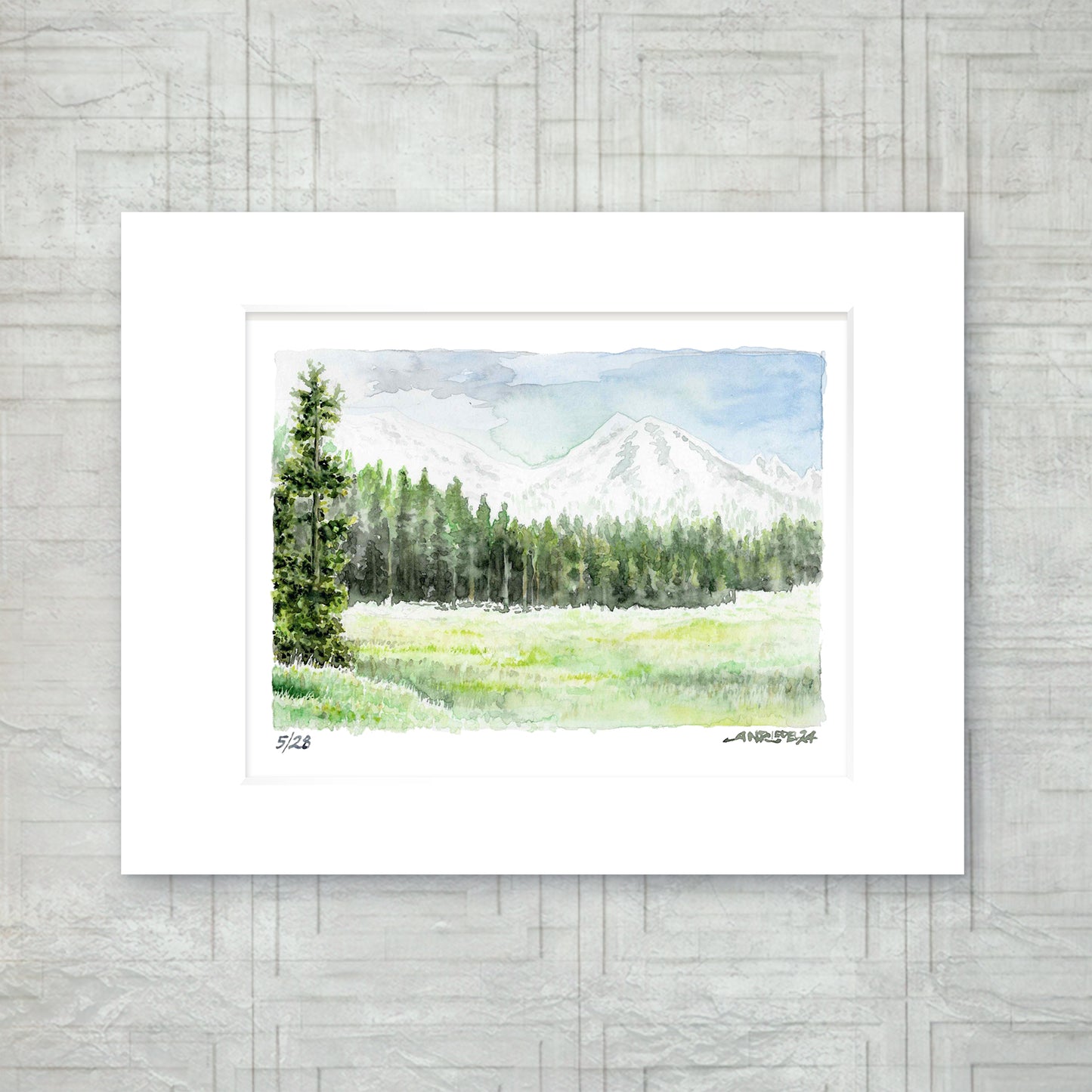 "Valley Beneath Giants" - 11x14 Watercolor Print | Whitney Valley art print
