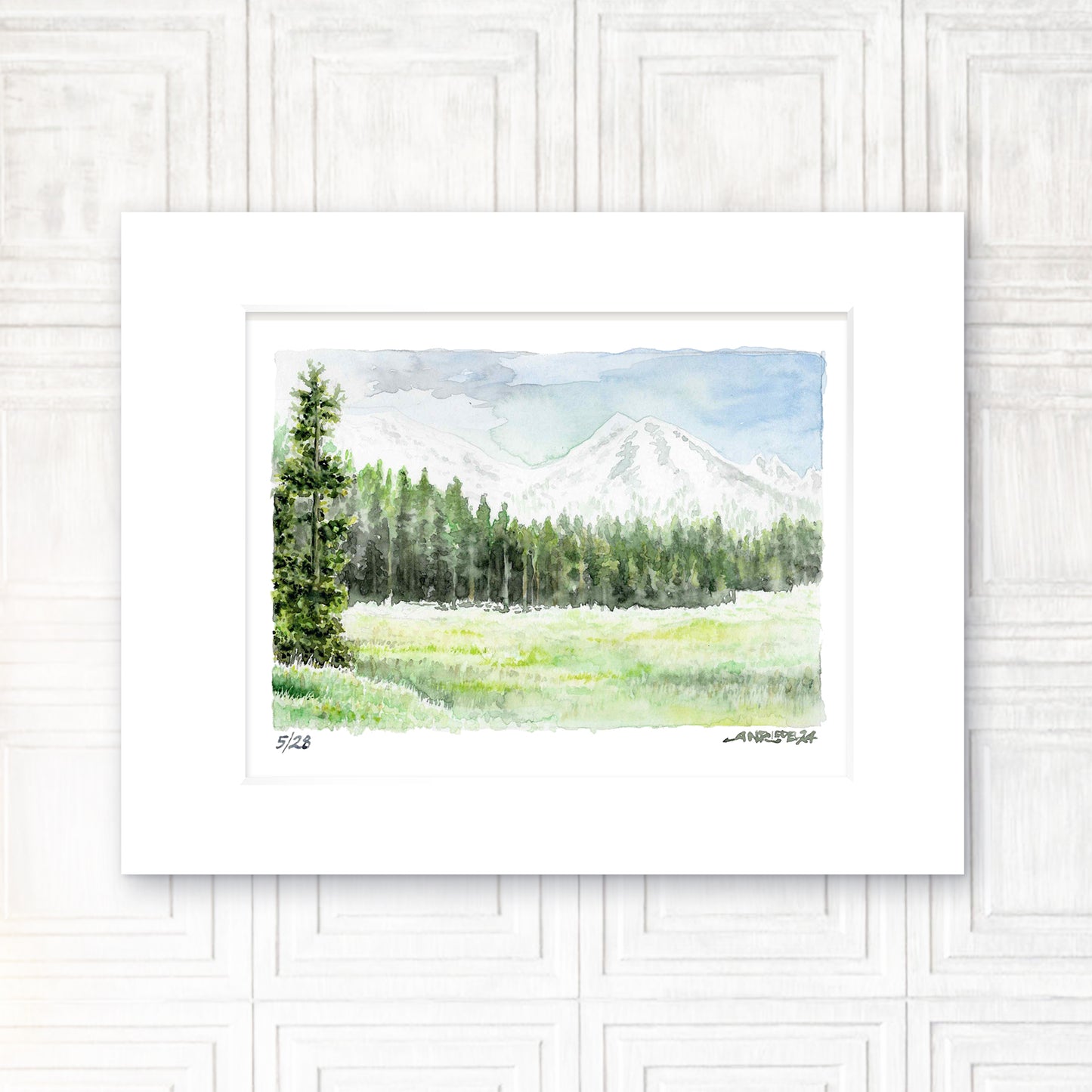 "Valley Beneath Giants" - 11x14 Watercolor Print | Whitney Valley art print