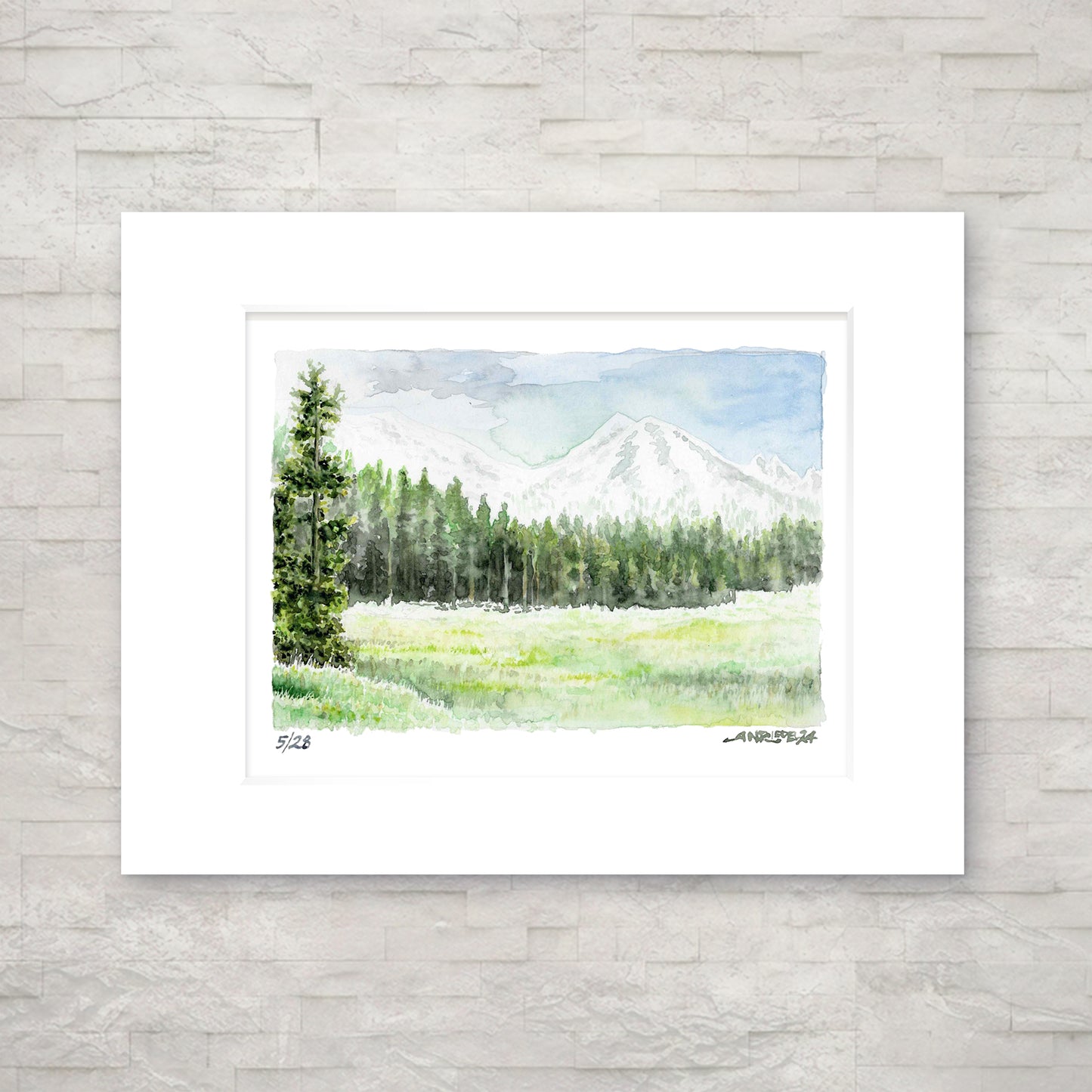 "Valley Beneath Giants" - 11x14 Watercolor Print | Whitney Valley art print