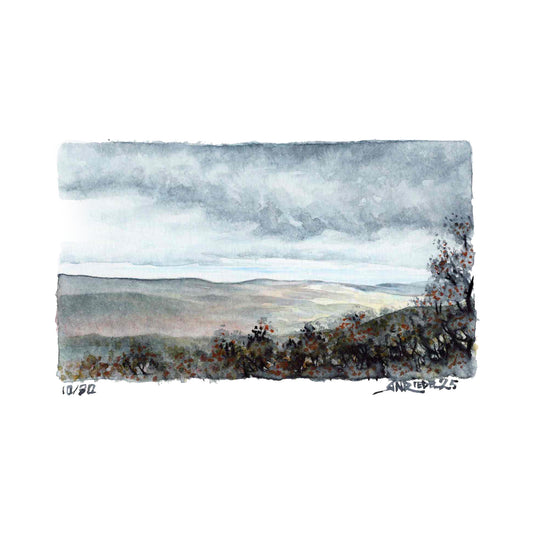 "October Chill” - 8x10 Watercolor Print | Appalachian Trail Inspired Art