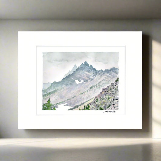 "Three Fingered Jack" - 11x14 Watercolor Print | Pacific Crest Trail Inspired Art