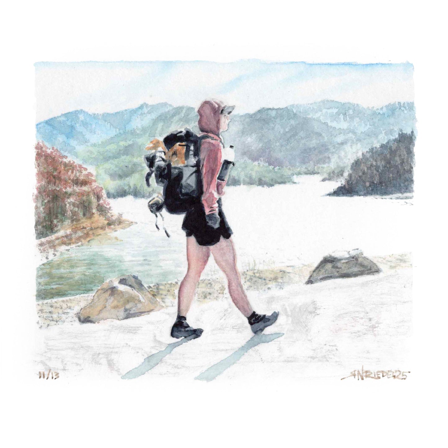 "Crossing Watauga " - 11x14 Watercolor Print  | Appalachian Trail Inspired Artwork