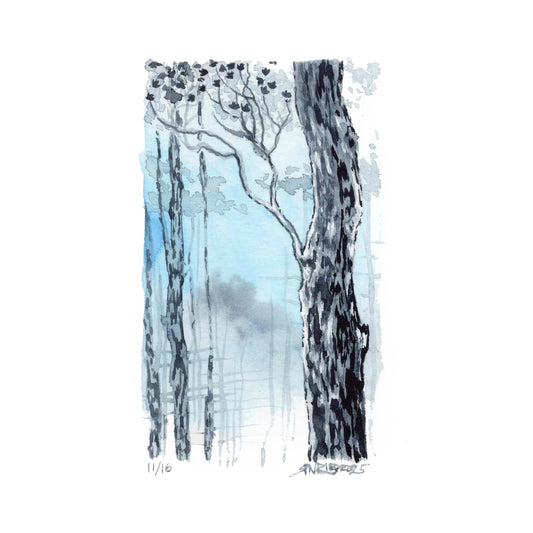 "Winter Blues” - 8x10 Watercolor Print | Appalachian Trail Inspired Art