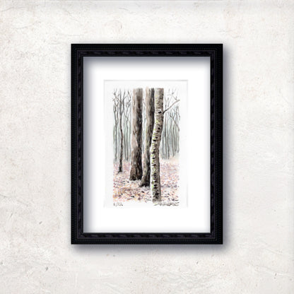 "Bare November" - Artist's Original Watercolor  | Appalachian Trail Thru Hikers Art