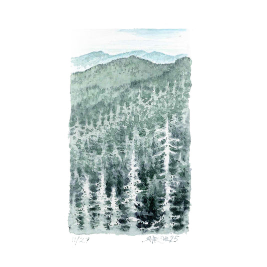 "Frosty Smokies” - 8x10 Watercolor Print | Appalachian Trail Inspired Art