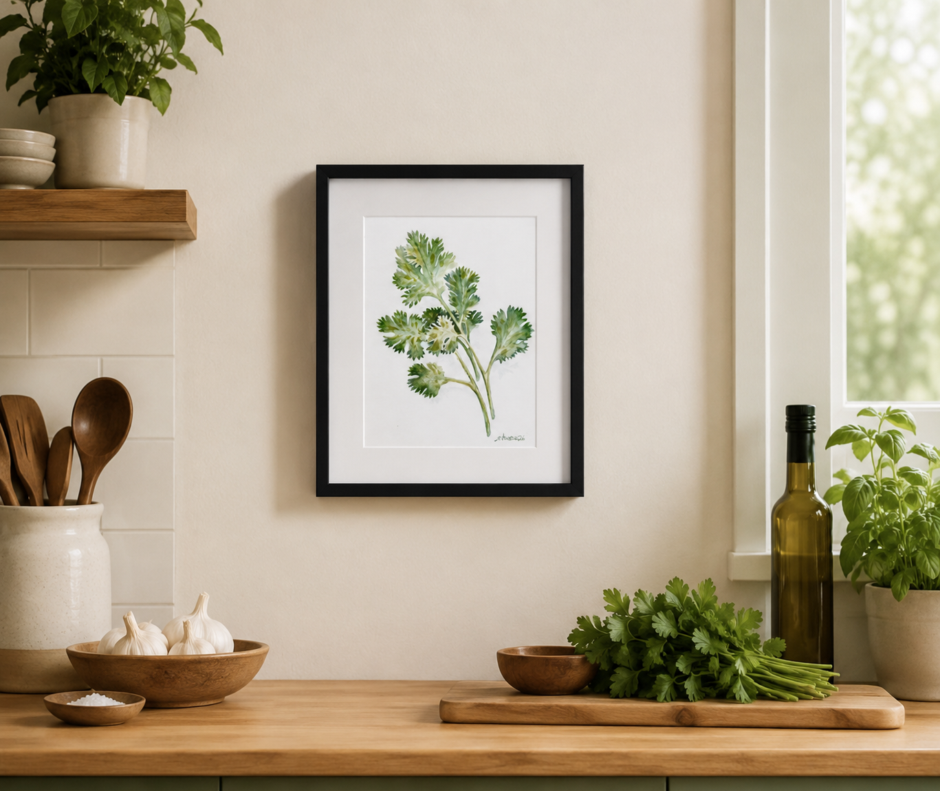 "Fresh Herb" | 8x10 Watercolor Print, Kitchen Art,