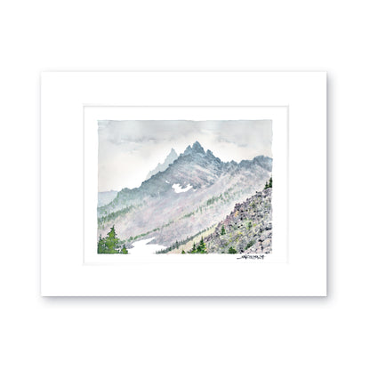 "Three Fingered Jack" - 11x14 Watercolor Print |  Watercolor Print,  PCT | Pacific Crest Trail Inspired Art