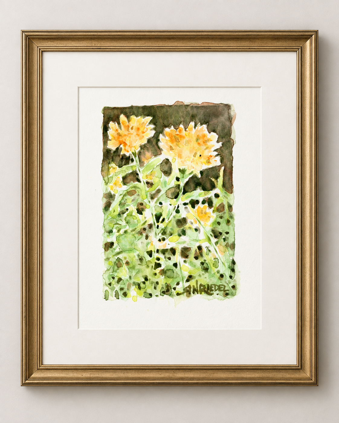 "Little Yellow Flowers" | 8x10 Watercolor Print | Paint With Me Collection