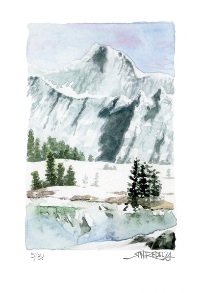 "Kearsarge Pass"  - 8x10 Watercolor Print |Sierra Nevada Watercolor Landscape | Pacific Crest Trail Art