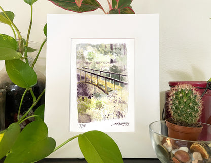 "6 Miles to Shasta" - 8x10 Watercolor Print | A Trail Town Beckons | Pacific Crest Trail Inspired Art