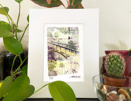 "6 Miles to Shasta" - 8x10 Watercolor Print | A Trail Town Beckons | Pacific Crest Trail Inspired Art
