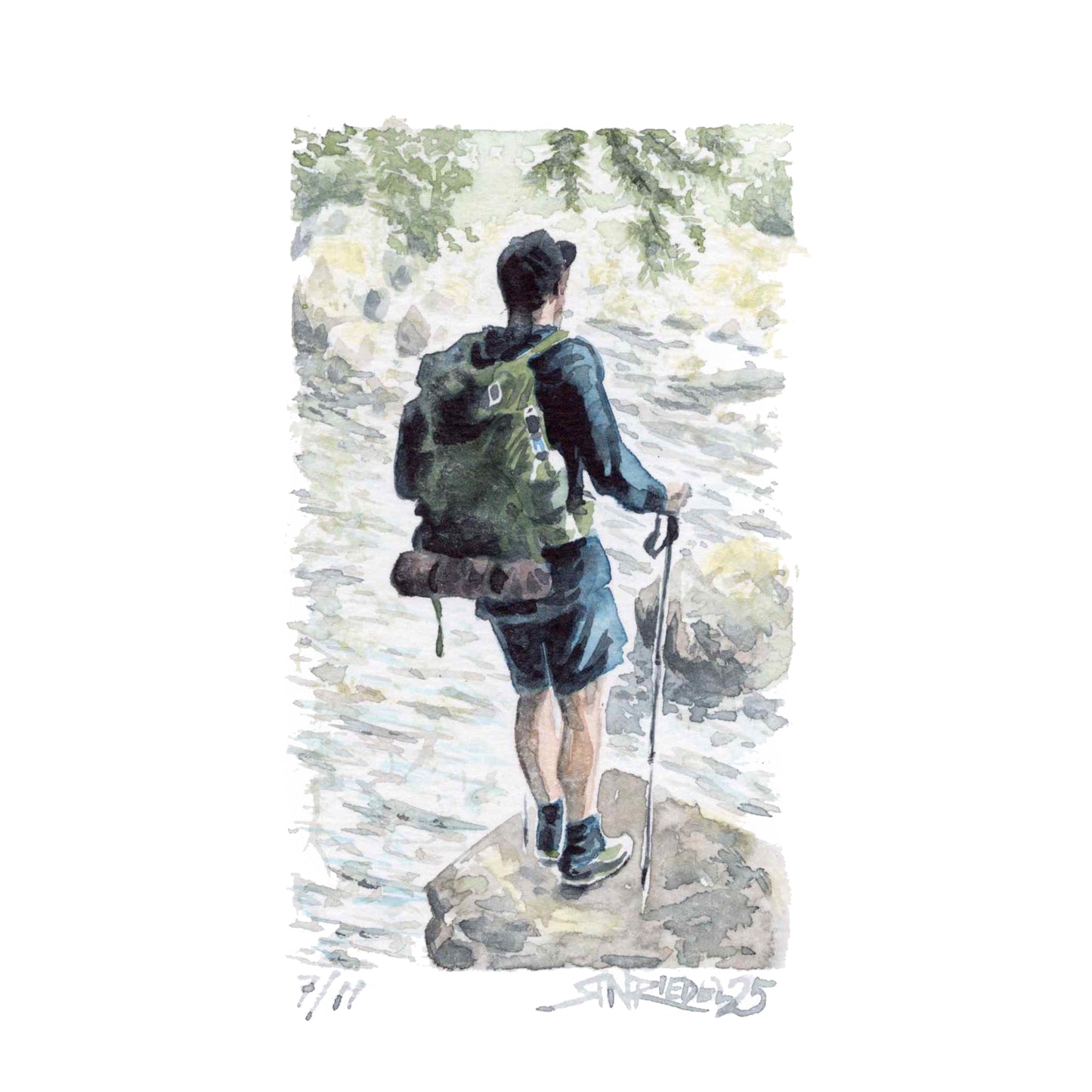 "Rock Hopper” - 8x10 Watercolor Print | Appalachian Trail Inspired Art