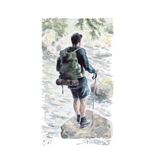 "Rock Hopper” - 8x10 Watercolor Print | Appalachian Trail Inspired Art