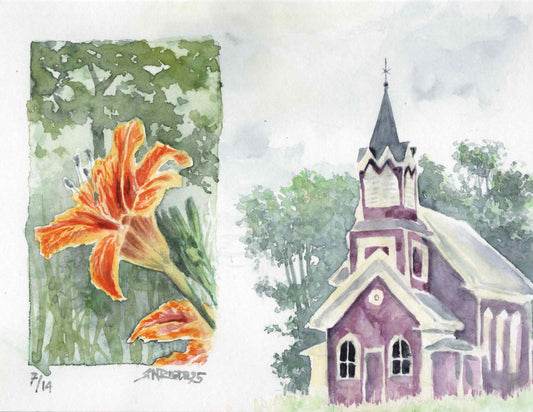 "Trail Town- Monson, Maine" - 11x14 Watercolor Print  | Appalachian Trail Inspired Artwork