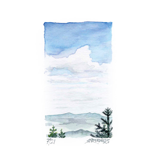 “Quiet Horizon” - 8x10 Watercolor Print | Appalachian Trail Inspired Art