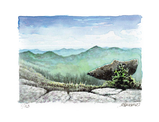"View from Saddleback Mountain" - 11x14 Watercolor Print  | Appalachian Trail Inspired Artwork