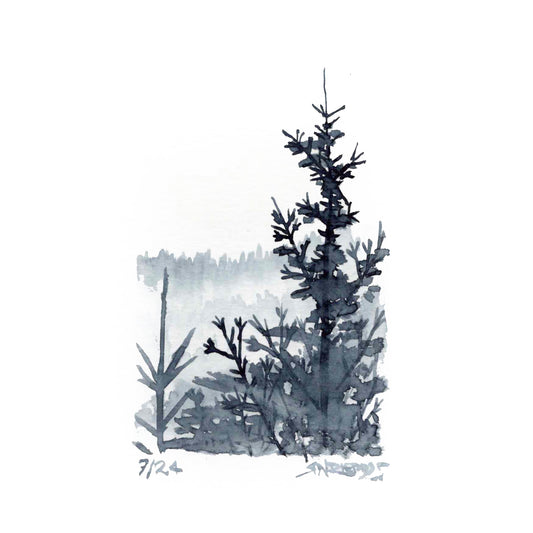 “Silent Silhouette” - 8x10 Watercolor Print | Appalachian Trail Inspired Art