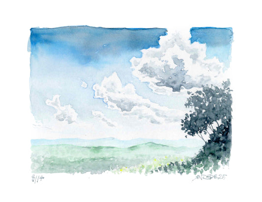 "Hilltop Daydream" 11x14 Watercolor Print  | Appalachian Trail Inspired Artwork
