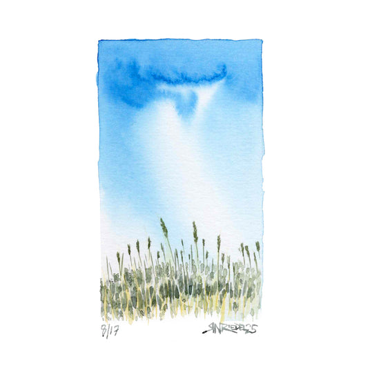 “Yellow Field of Vermont” - 8x10 Watercolor Print | Appalachian Trail Inspired Art