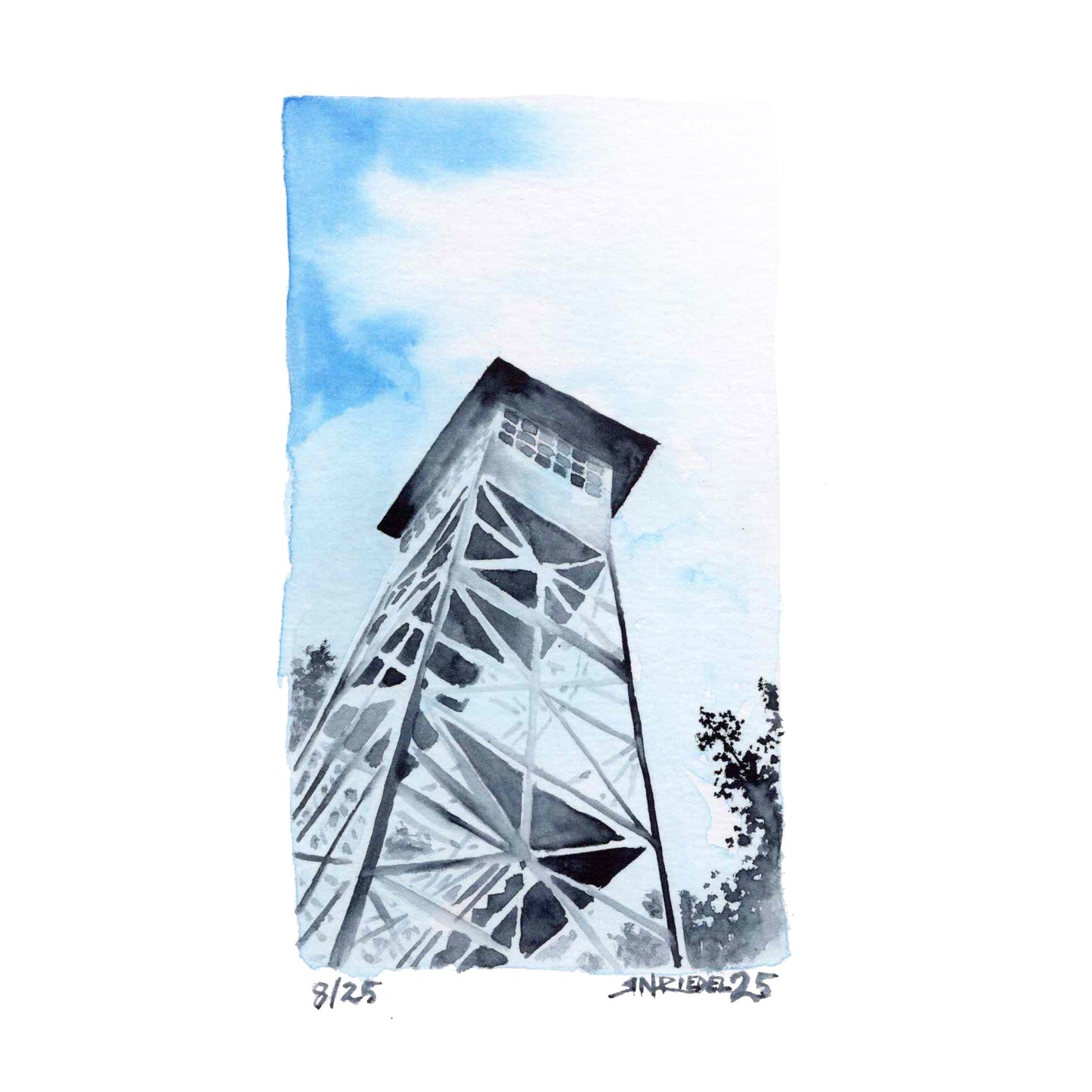 “Watch Tower” - 8x10 Watercolor Print | Appalachian Trail Inspired Art