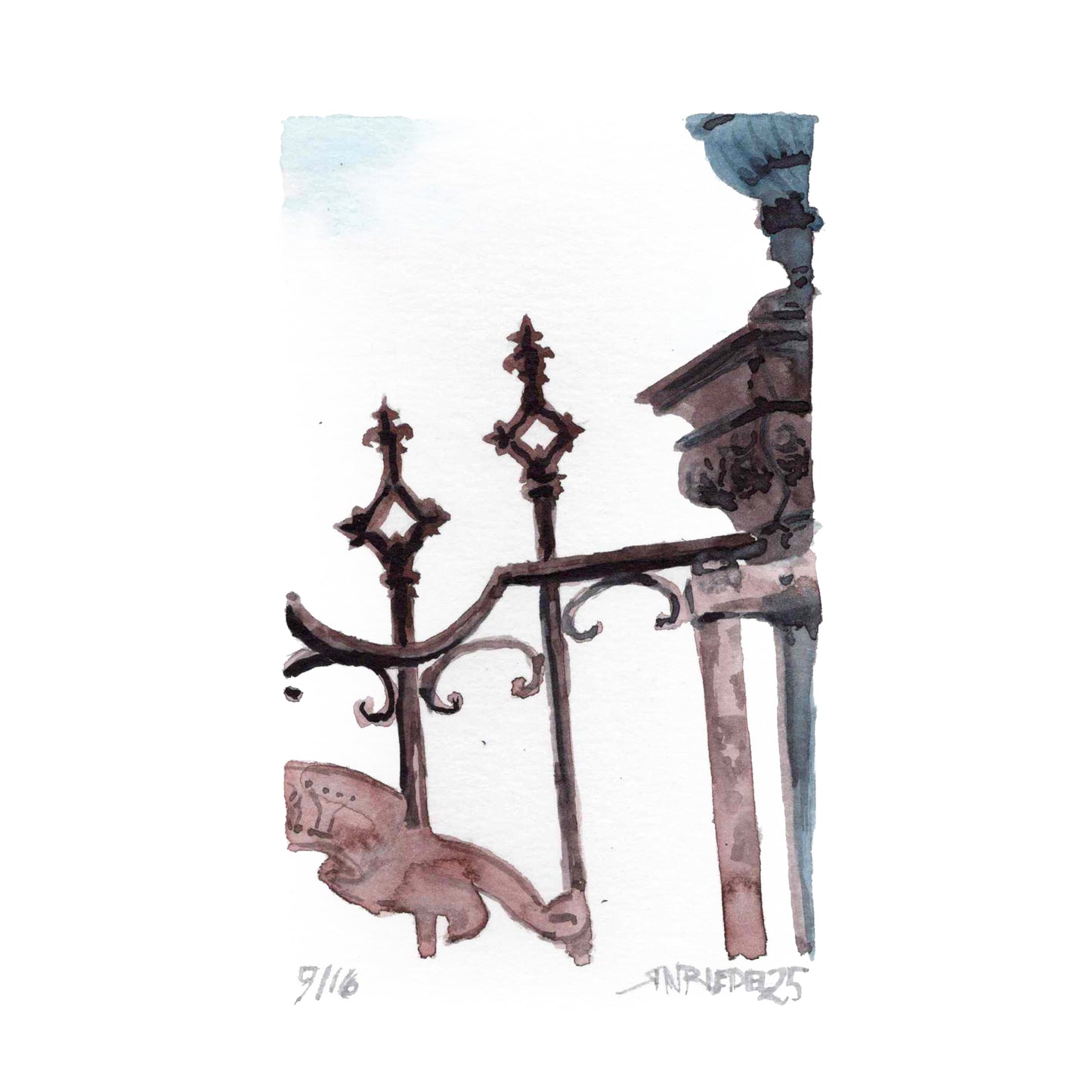 "Graveyard Gate” - 8x10 Watercolor Print | Appalachian Trail Inspired Art