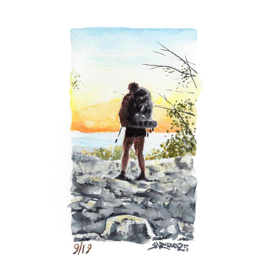 "Bossbae at Sunset, PA” - 8x10 Watercolor Print | Appalachian Trail Inspired Art