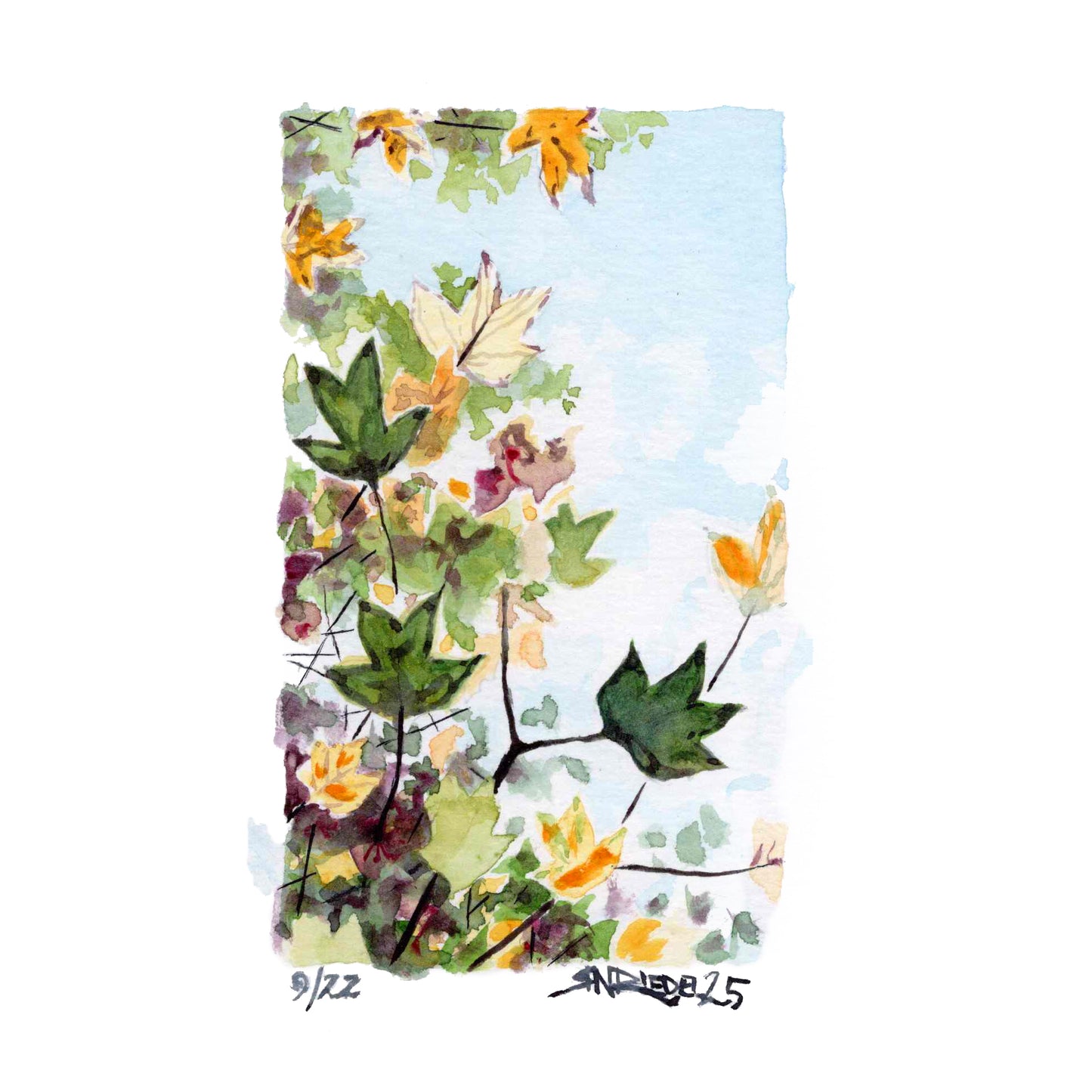 "Autumn Leaves” - 8x10 Watercolor Print | Appalachian Trail Inspired Art