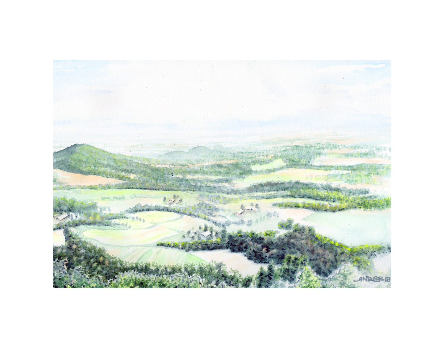 "Pinnacle Overlook” - 8x10 Watercolor Print | Appalachian Trail Inspired Art