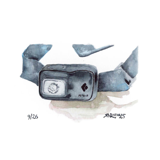 "Headlamp” - 8x10 Watercolor Print | Appalachian Trail Inspired Art