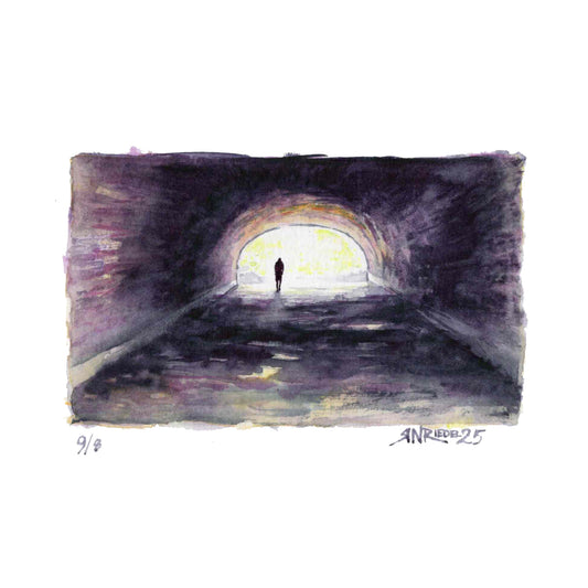 "Light at the End, Central Park” - 8x10 Watercolor Print | Appalachian Trail Inspired Art