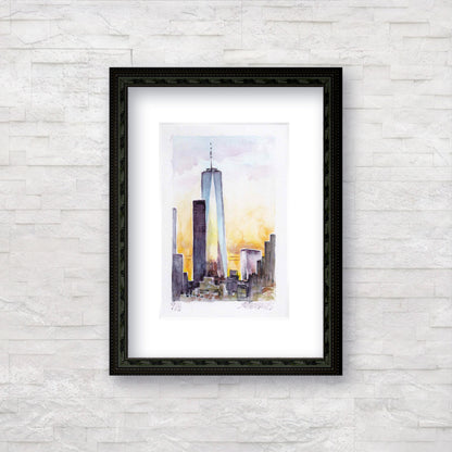 "Sunset from Brooklyn" - Artist's Original Watercolor  | Appalachian Trail Thru Hikers Art