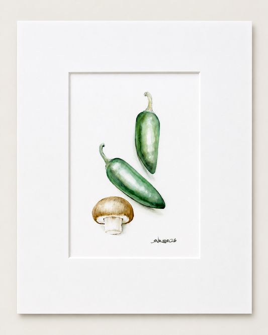 "Garden Trio" |  8x10 Watercolor Print Kitchen Art, Food Art,