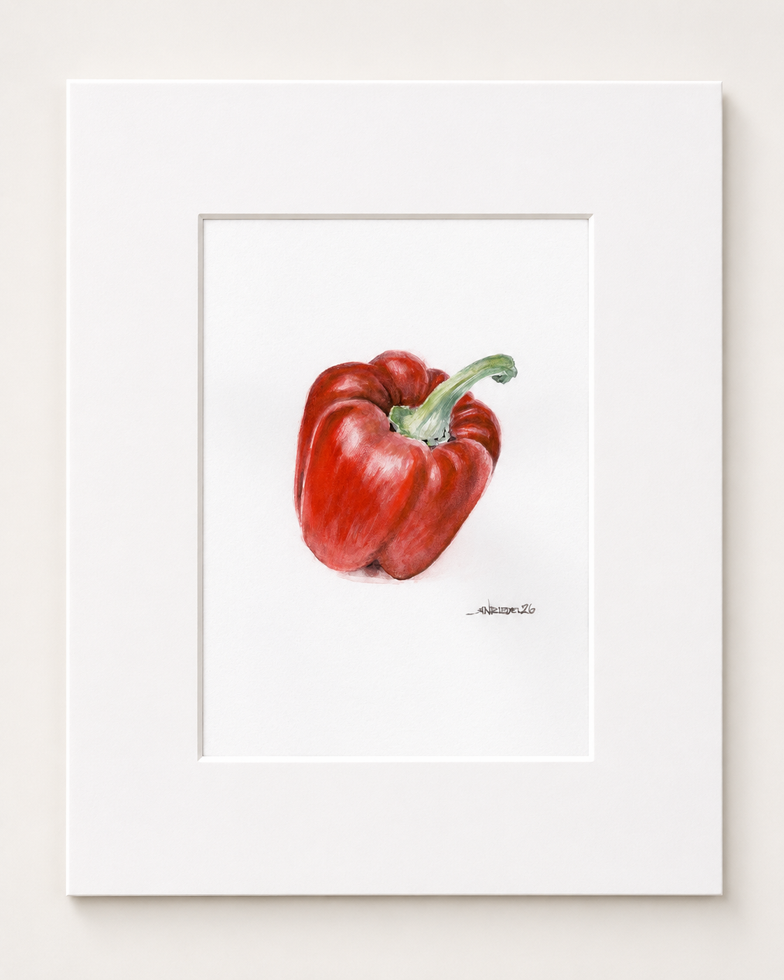 "Little Red Pepper" | 8x10 Watercolor Print Kitchen Art, Food Art,