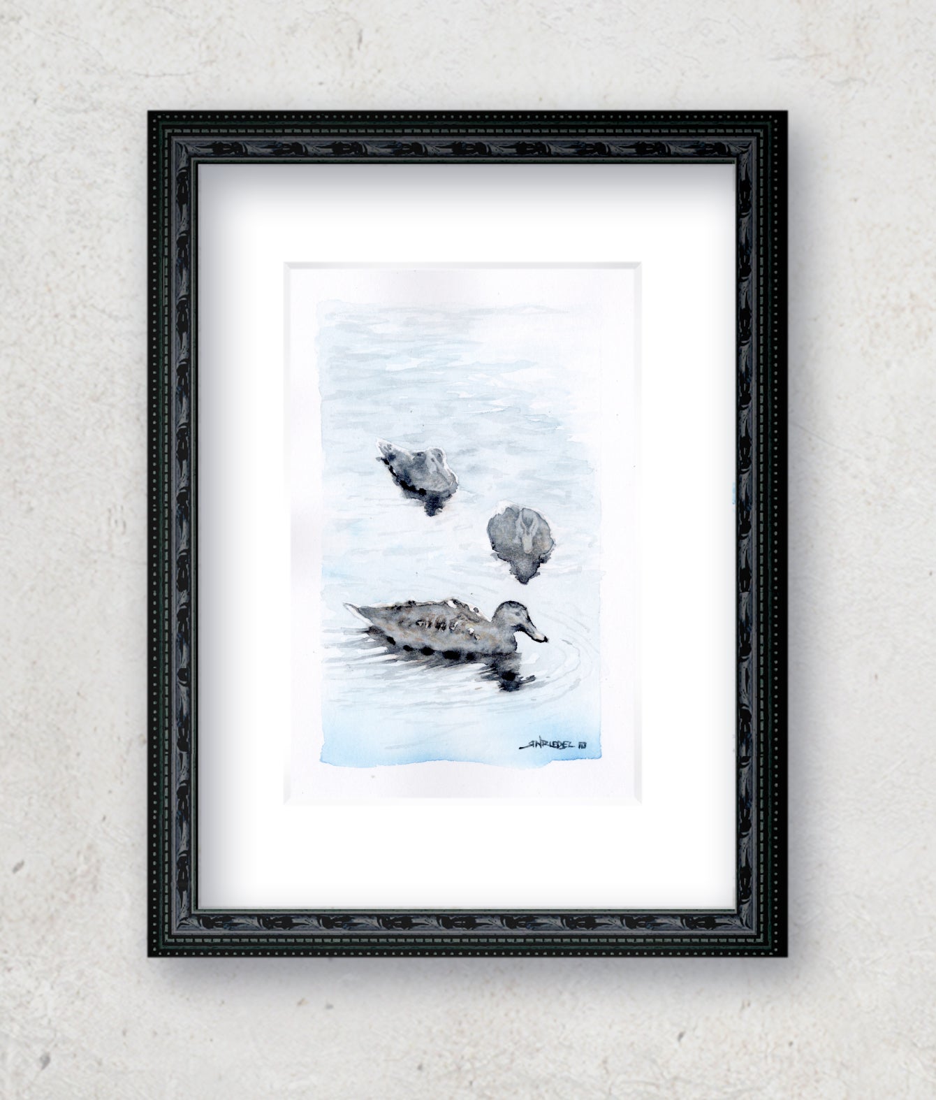 "Rangeley Ducks" - Artist's Original Watercolor  | Appalachian Trail Thru Hikers Art